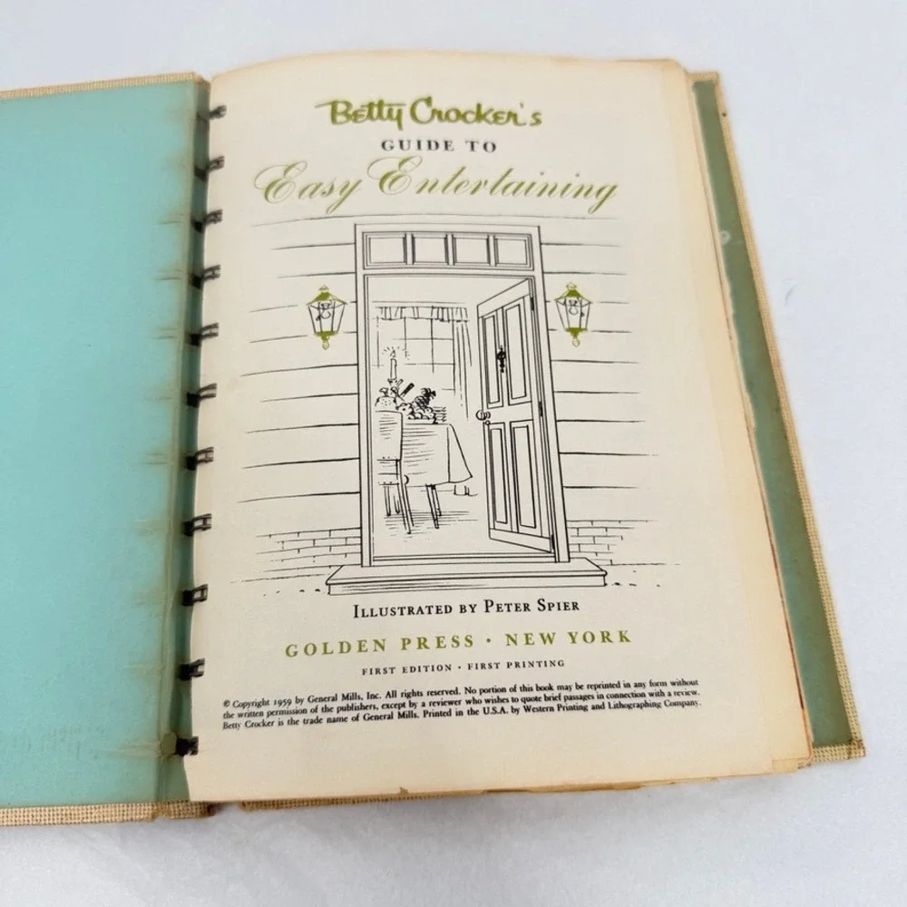 Betty Crocker Guide to Easy Entertaining 1959 1st‎ Edition 1st Printing Cookbook